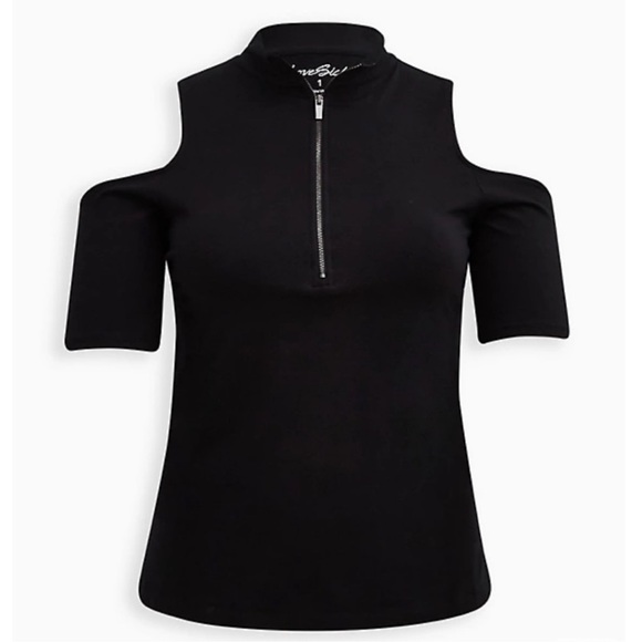 Torrid LoveSick Cold Shoulder Mock Neck Tee - Picture 6 of 14